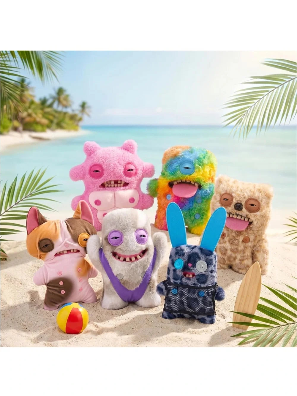 Zuru Nipple Fuggs Pink Plush Monster Toy with Button Belly - Kids Plush Creature
